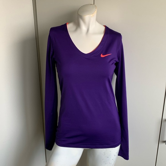 Nike Pro Dri-Fit purple long sleeve shirt - Picture 1 of 5